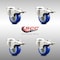 Service Caster 3 Inch 316SS Blue Polyurethane Swivel Bolt Hole Caster Set with Lock Brake SCC SCC-SS316BHTTL20S314-PPUB-BLUE-4 - alternate 2